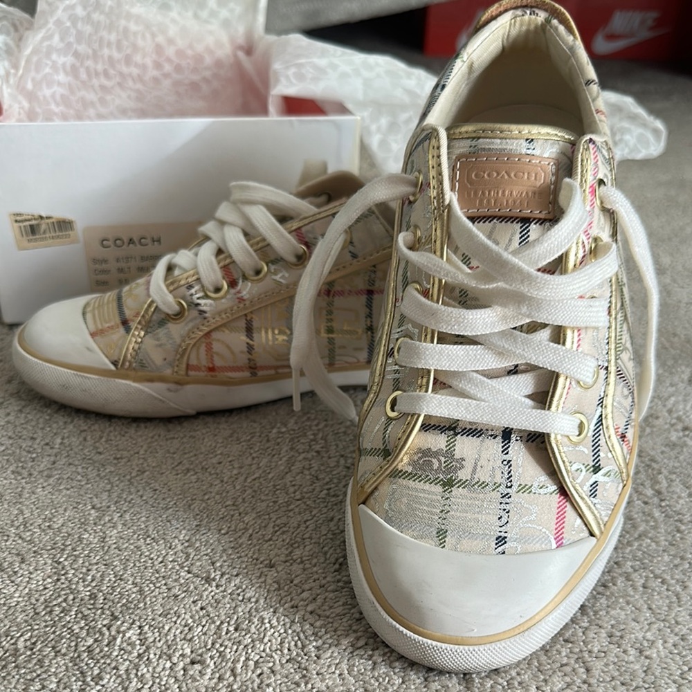 Coach Multicolor Plaid Sneakers